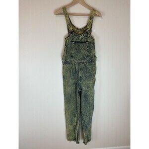 Vintage 90s Overalls Acid Wash Denim Blue Bib Straight Leg S Small